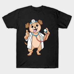 Dog as Doctor with Stethoscope T-Shirt